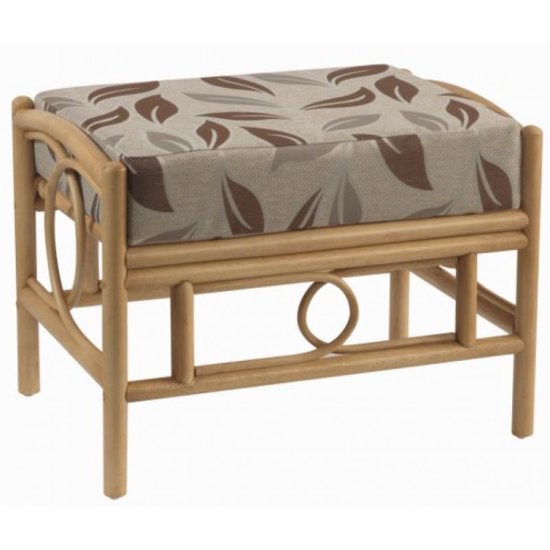 DE Dirdam Light Oak Footstool + Cushion